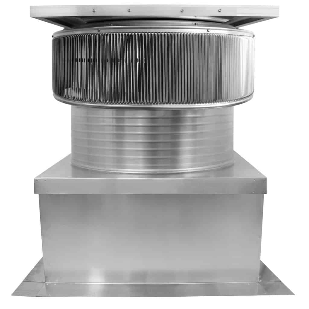 Aura Solar Exhaust Fan 2,971 CFM | 24" Diameter | 8" Tall Collar  | Curb Mount Flange