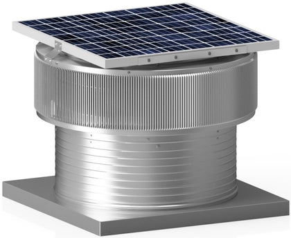 Aura Solar Exhaust Fan 2,971 CFM | 24" Diameter | 8" Tall Collar  | Curb Mount Flange