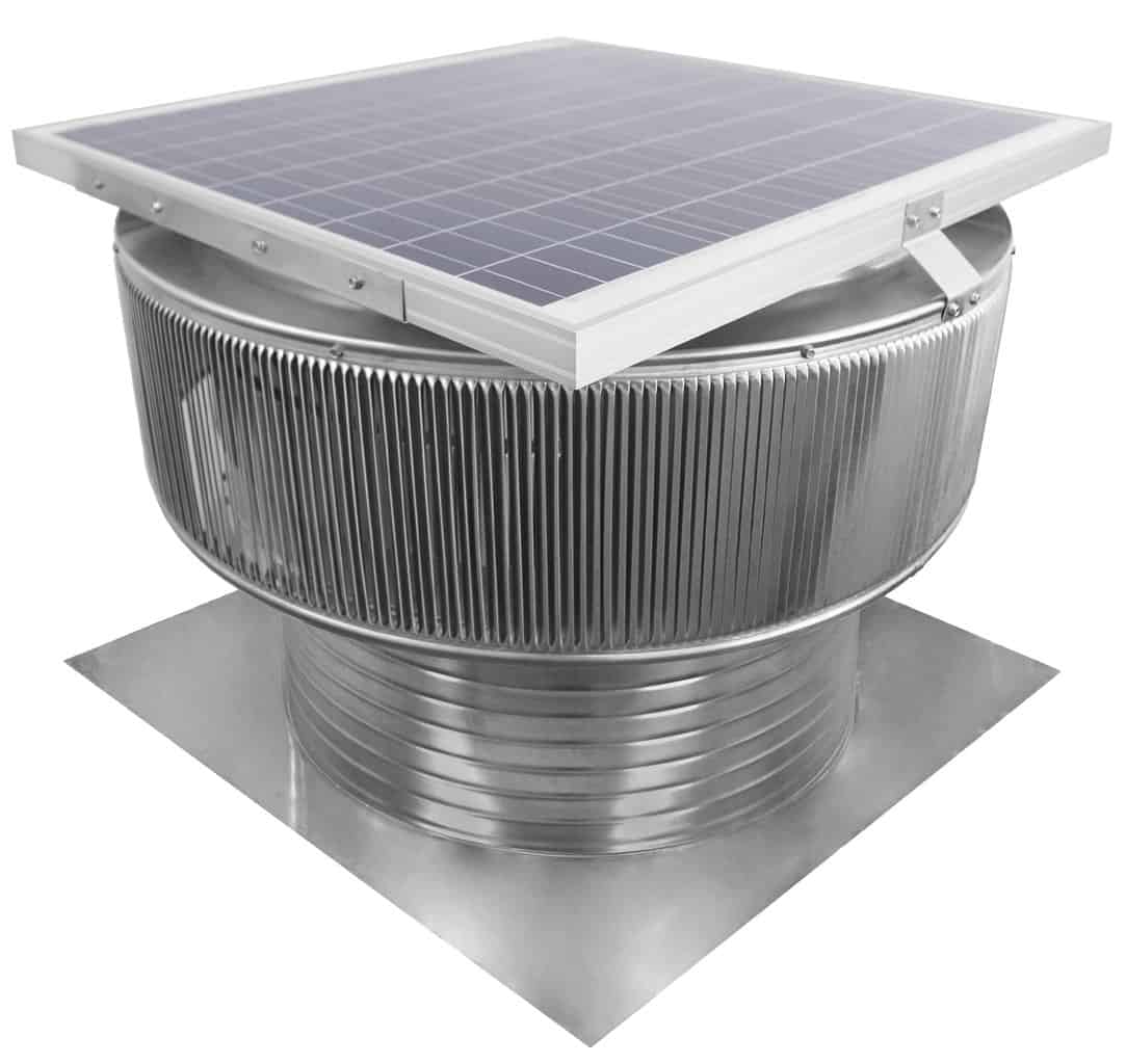 Model ASF-24-C8 | Aura Solar Fan | 24" Diameter | 8" Tall Collar | CFM: 2971