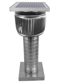 Aura Solar Exhaust Fan 91 CFM | 4" Diameter | 12" Tall Collar | Curb Mount Flange - Active Ventilation Products