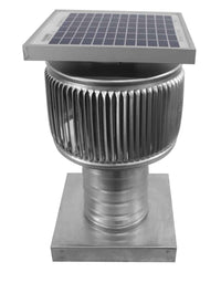 Aura Solar Exhaust Fan 91 CFM | 4" Diameter | 4" Tall Collar  | Curb Mount Flange