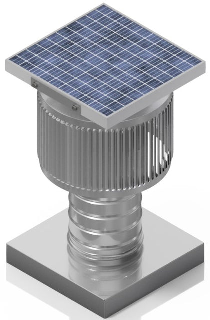 Aura Solar Exhaust Fan 91 CFM | 4" Diameter | 4" Tall Collar  | Curb Mount Flange