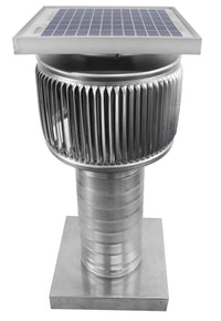 Aura Solar Exhaust Fan 91 CFM | 4" Diameter | 8" Tall Collar | Curb Mount Flange - Active Ventilation Products