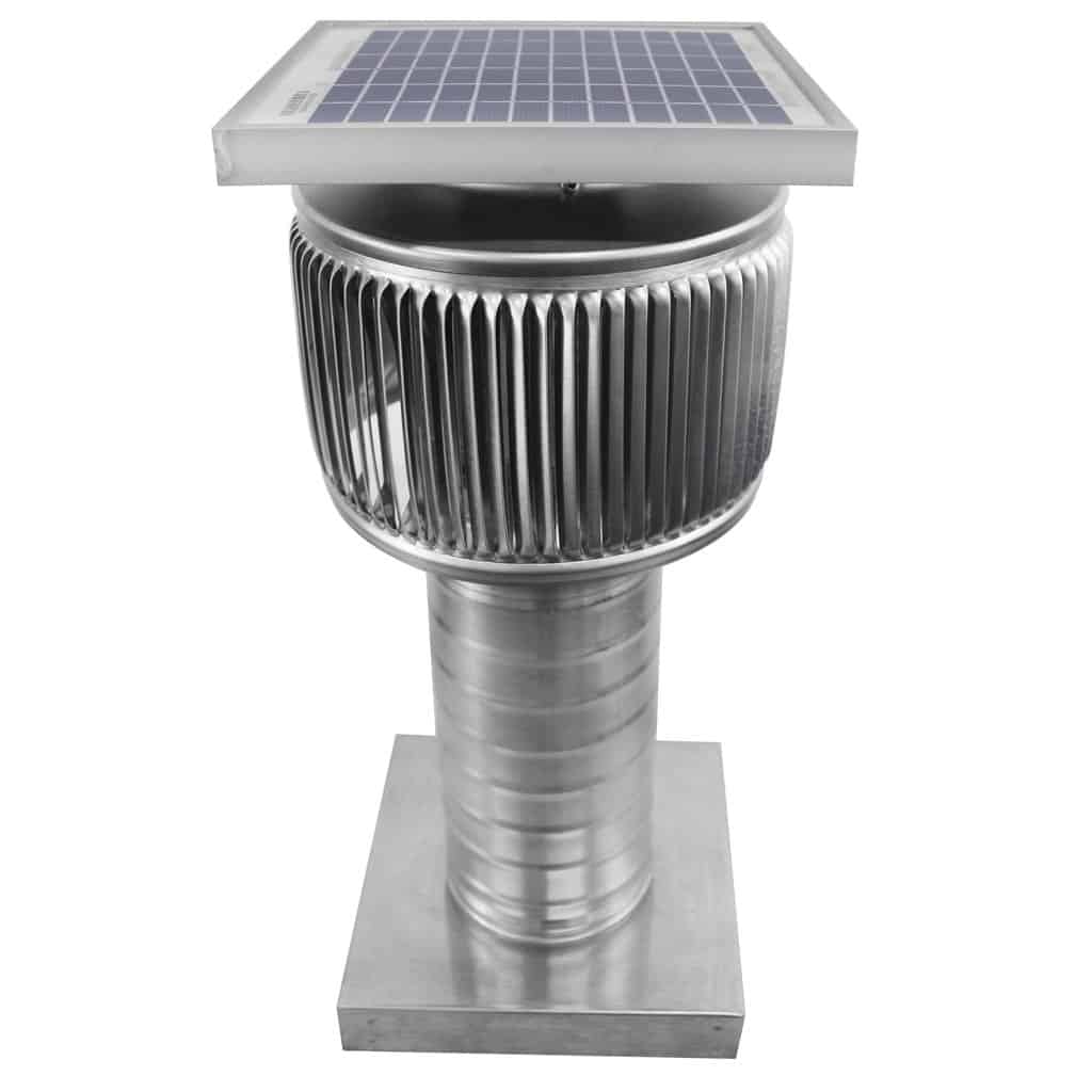 Aura Solar Exhaust Fan 91 CFM | 4" Diameter | 8" Tall Collar  | Curb Mount Flange