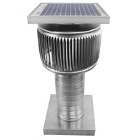 Aura Solar Exhaust Fan 91 CFM | 4" Diameter | 8" Tall Collar | Curb Mount Flange - Active Ventilation Products