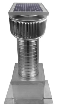 Aura Solar Exhaust Fan 205 CFM | 6" Diameter | 12" Tall Collar | Curb Mount Flange - Active Ventilation Products