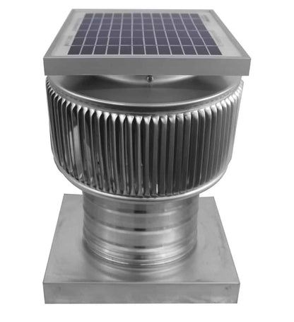 Aura Solar Exhaust Fan 205 CFM | 6" Diameter | 4" Tall Collar  | Curb Mount Flange