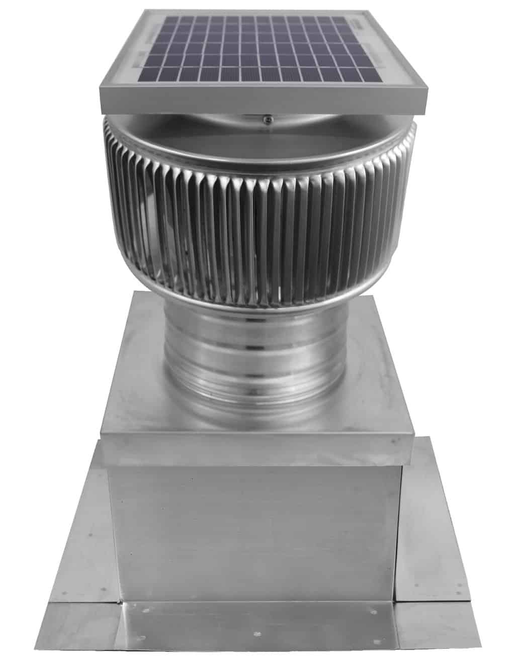 Aura Solar Exhaust Fan 205 CFM | 6" Diameter | 4" Tall Collar  | Curb Mount Flange