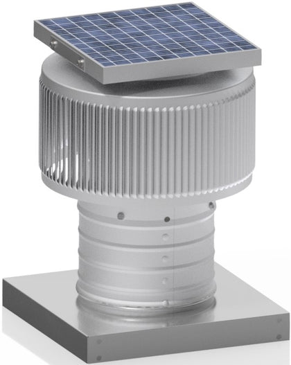 Aura Solar Exhaust Fan 205 CFM | 6" Diameter | 4" Tall Collar  | Curb Mount Flange