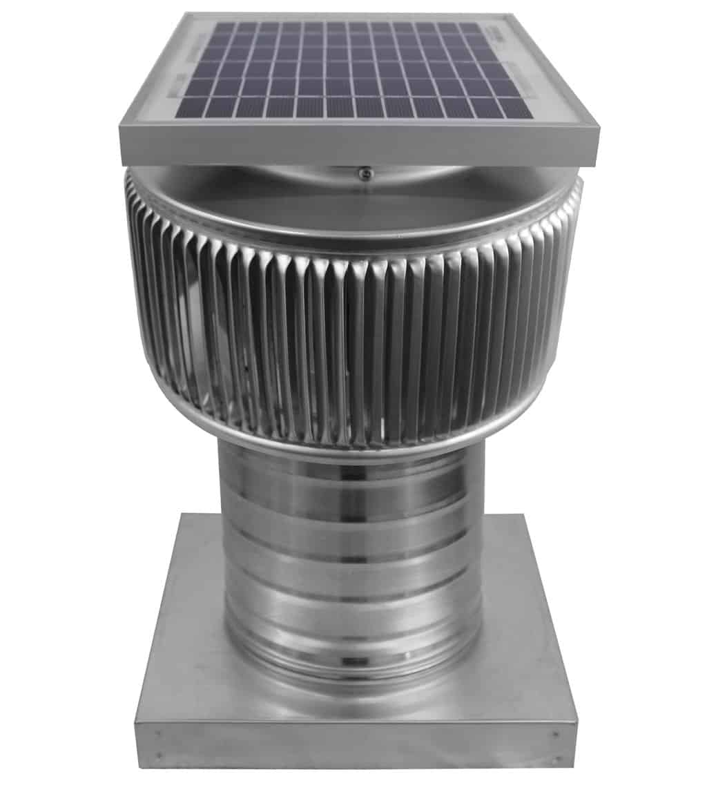 Aura Solar Exhaust Fan 205 CFM | 6" Diameter | 6" Tall Collar  | Curb Mount Flange