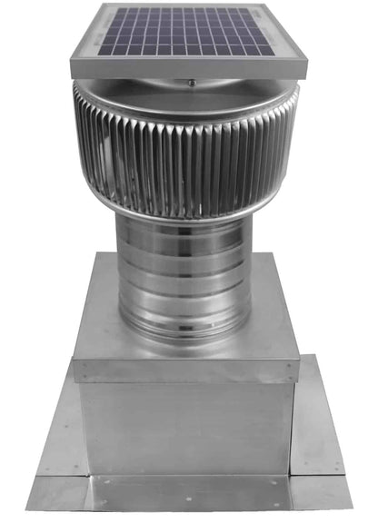 Aura Solar Exhaust Fan 205 CFM | 6" Diameter | 6" Tall Collar  | Curb Mount Flange