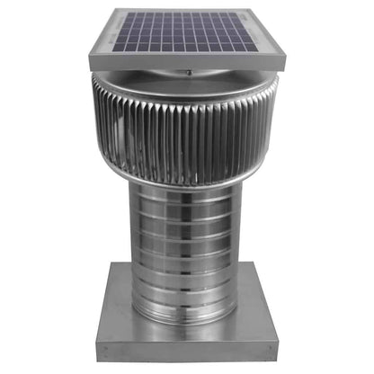 Aura Solar Exhaust Fan 205 CFM | 6" Diameter | 8" Tall Collar  | Curb Mount Flange