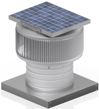 Aura Solar Exhaust Fan 365 CFM | 8" Diameter | 4" Tall Collar  | Curb Mount Flange