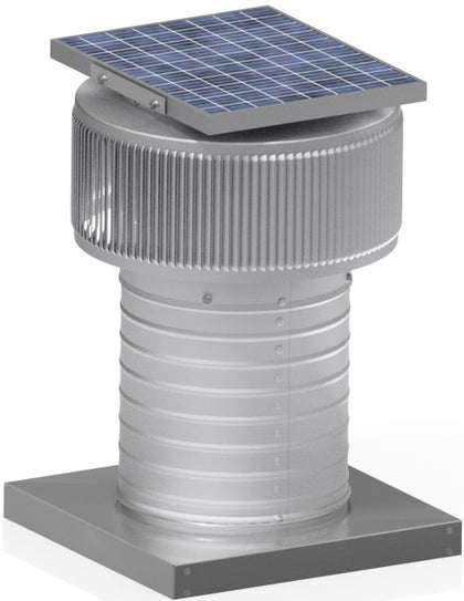 Aura Solar Exhaust Fan 365 CFM | 8" Diameter | 8" Tall Collar  | Curb Mount Flange