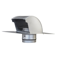 Gendzl Gooseneck Vent with Tailpipe, Damper, & Screen | Model GZL-3-SM-rib | 3-Inch Diameter | for SM-rib Panel Roofs