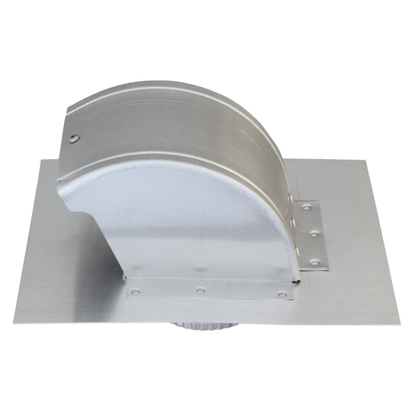 Gendzl Gooseneck Vent with Tailpipe, Damper, & Screen | Model GZL-3-SM-rib | 3-Inch Diameter | for SM-rib Panel Roofs | Angle View