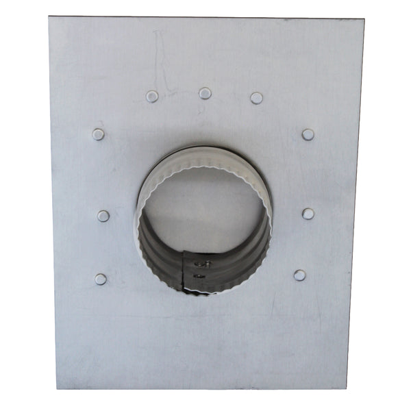 Gendzl Gooseneck Vent with Tailpipe, Damper, & Screen | Model GZL-3-SM-rib | 3-Inch Diameter | for SM-rib Panel Roofs | Bottom View