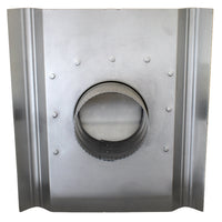 Gendzl Gooseneck Vent with SM-rib Flange, Tailpipe, Damper, & Screen | Model GZL-4-SM-rib | 4-Inch Diameter | For SM-rib Panel Roofs
