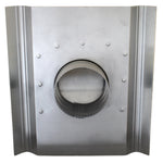 Gendzl Gooseneck Vent with SM-rib Flange, Tailpipe, Damper, & Screen | Model GZL-4-SM-rib | 4-Inch Diameter | For SM-rib Panel Roofs