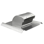 Gendzl Gooseneck Vent with SM-rib Flange, Tailpipe, Damper, & Screen | Model GZL-4-SM-rib | 4-Inch Diameter | For SM-rib Panel Roofs