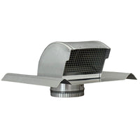 Gendzl Gooseneck Vent with SM-rib Flange, Tailpipe, Damper, & Screen | Model GZL-4-SM-rib | 4-Inch Diameter | For SM-rib Panel Roofs