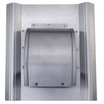 Gendzl Gooseneck Vent with SM-rib Flange, Tailpipe, Damper, & Screen | Model GZL-4-SM-rib | 4-Inch Diameter | For SM-rib Panel Roofs