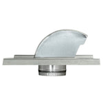 Gendzl Gooseneck Vent with SM-rib Flange, Tailpipe, Damper, & Screen | Model GZL-4-SM-rib | 4-Inch Diameter | For SM-rib Panel Roofs