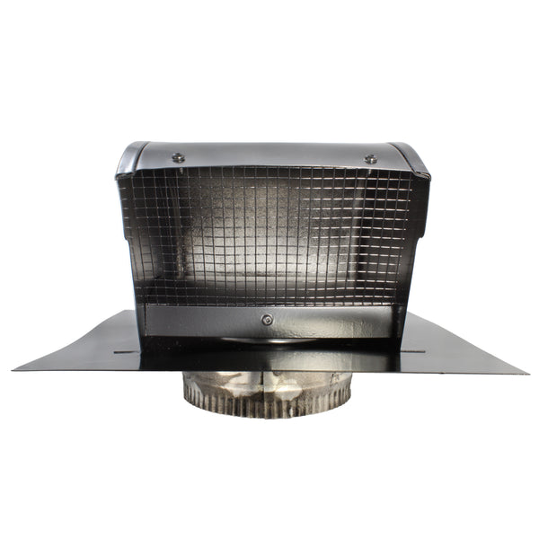 Gendzl Gooseneck Vent with Tailpipe, Damper, & Screen | Model GZL-5 | 5-Inch Diameter | Front View