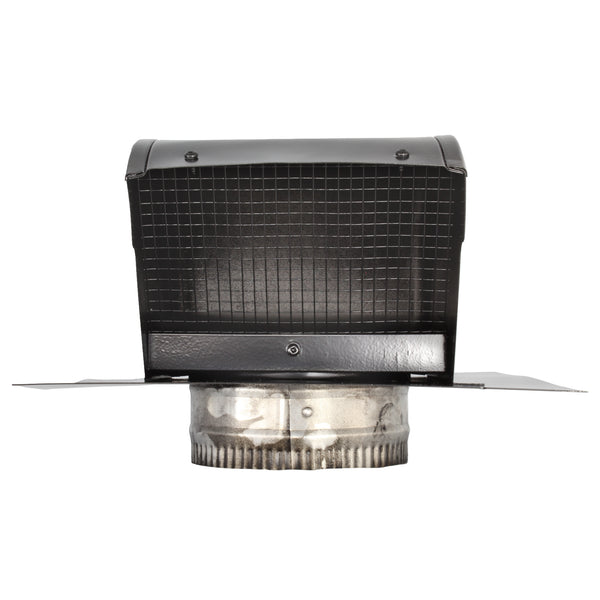 Gendzl Gooseneck Vent with Tailpipe, Damper, & Screen | Model GZL-5 | 5-Inch Diameter | Front View