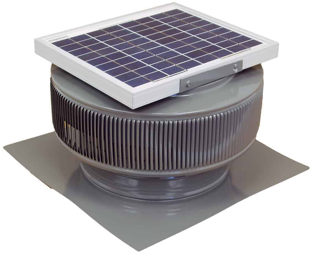 Model ASF-12-C2 | Aura Solar Fan | 12" Diameter | 2" Tall Collar | CFM: 740