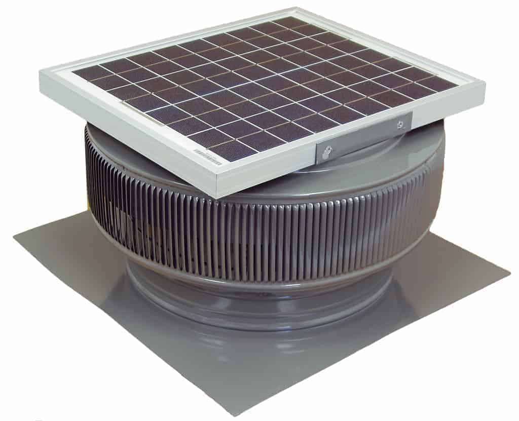 Model ASF-14-C2 | Aura Solar Fan | 14" Diameter | 2" Tall Collar | CFM: 1007