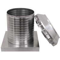 Roof Louver 12" with Curb Mount Sub - Base - Pop Vent | 12" Diameter | 12" Tall Collar | 113 Sq. In. NFA - Active Ventilation Products