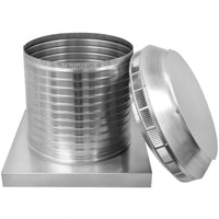 Roof Louver 14" with Curb Mount Sub - Base - Pop Vent | 14" Diameter | 12" Tall Collar | 144 Sq. In. NFA - Active Ventilation Products