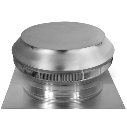 Roof Louver - Pop Vent |  14" Diameter |  4" Tall Collar | Flat Flange | 144 Sq. In. NFA