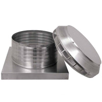 Roof Louver 14" with Curb Mount Sub - Base - Pop Vent | 14" Diameter | 6" Tall Collar | 144 Sq. In. NFA - Active Ventilation Products
