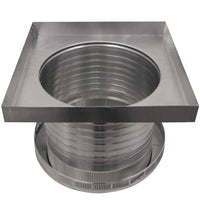Roof Louver 14" with Curb Mount Sub - Base - Pop Vent | 14" Diameter | 8" Tall Collar | 144 Sq. In. NFA - Active Ventilation Products