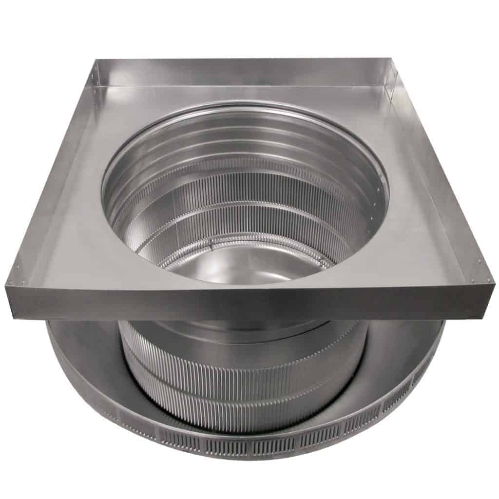 Roof Louver with Curb Mount Sub-Base - Pop Vent | 16" Diameter | 4" Tall Collar | 200 Sq. In. NFA