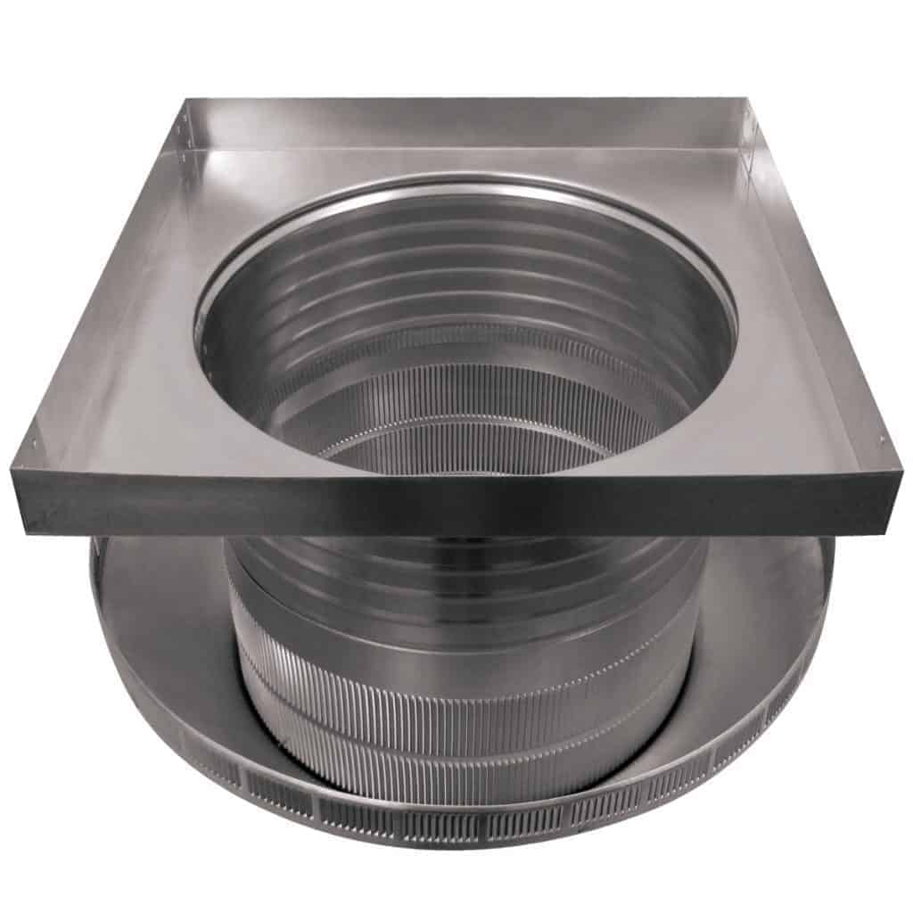 Roof Louver with Curb Mount Sub-Base - Pop Vent | 16" Diameter | 6" Tall Collar | 200 Sq. In. NFA