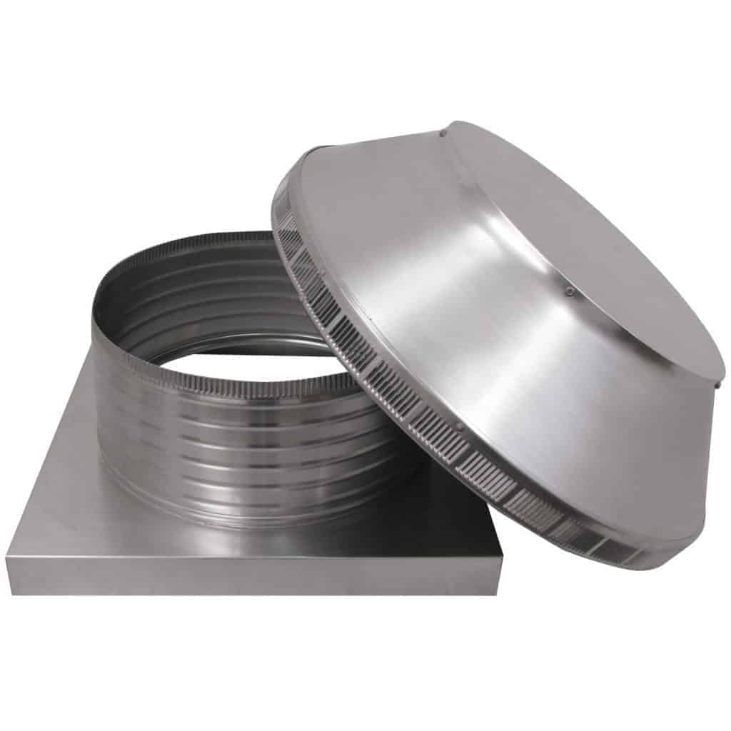 Roof Louver with Curb Mount Sub-Base - Pop Vent | 16" Diameter | 6" Tall Collar | 200 Sq. In. NFA