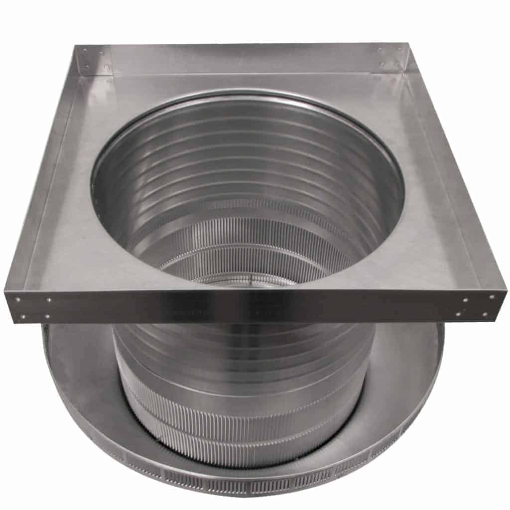 Roof Louver with Curb Mount Sub-Base - Pop Vent | 16" Diameter | 8" Tall Collar | 200 Sq. In. NFA