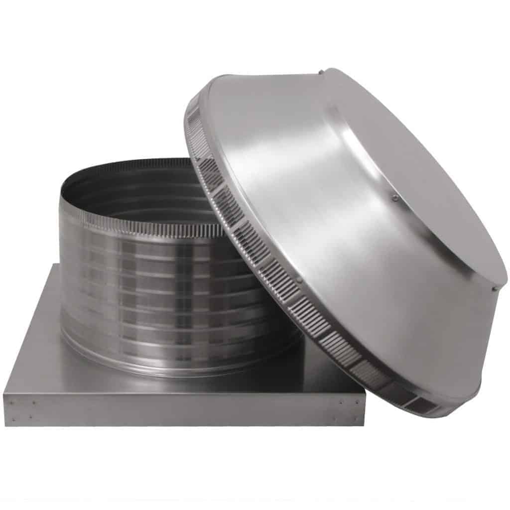 Roof Louver with Curb Mount Sub-Base - Pop Vent | 16" Diameter | 8" Tall Collar | 200 Sq. In. NFA