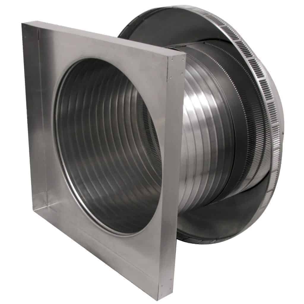 Roof Louver with Curb Mount Sub Base - Pop Vent | 18" Diameter | 12" Tall Collar | 254 Sq. In. NFA