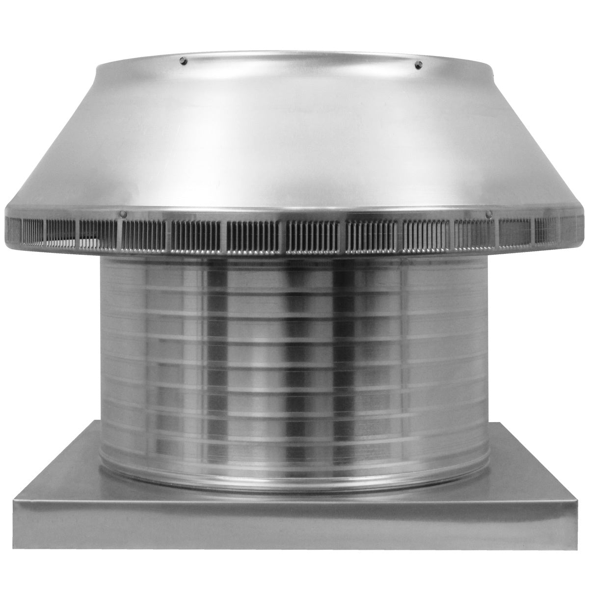 Roof Louver with Curb Mount Sub Base - Pop Vent | 18" Diameter | 12" Tall Collar | 254 Sq. In. NFA