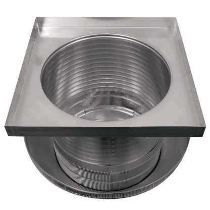 Roof Louver with Curb Mount Sub Base - Pop Vent | 18" Diameter | 12" Tall Collar | 254 Sq. In. NFA