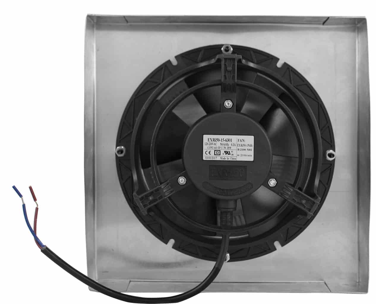 Model RBF-6-C2-CMF | Round Back Exhaust Fan |  6" Diameter | 2" Collar | Curb Mount Flange