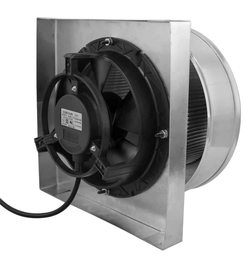 Model RBF-6-C2-CMF | Round Back Exhaust Fan |  6" Diameter | 2" Collar | Curb Mount Flange