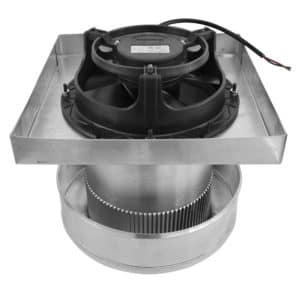 Model RBF-6-C4-CMF | Round Back Exhaust Fan  |  6" Diameter | 4" Collar  | Curb Mount Flange