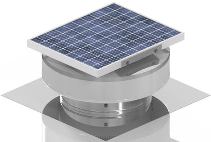 Model RBSF-8-C2 | Round Back Solar Fan  | 8" Diameter | 2" Tall Collar | CFM: 365