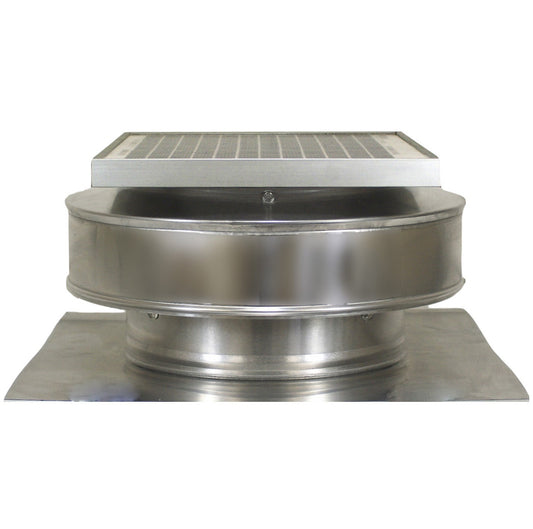 Model RBSF - 8 - C2 | Round Back Solar Fan | 8" Diameter | 2" Tall Collar | CFM: 365 - Active Ventilation Products