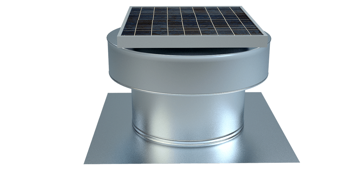 Model RBSF-8-C4 | Round Back Solar Fan | 8″ Diameter | 4″ Tall Collar | CFM: 365